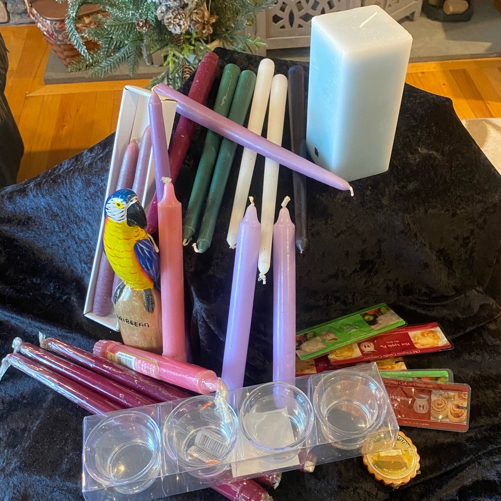 Assorted Color Taper Candles Set